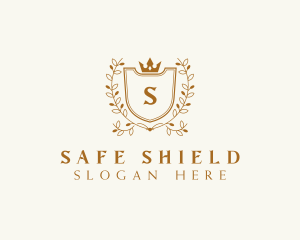 Floral Crown Shield  logo design