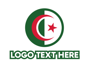 Air Travel - Circle Algeria Flag logo design