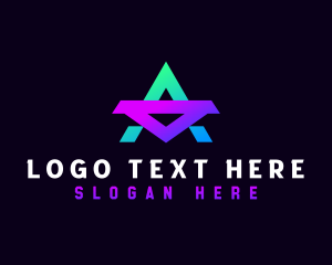 Modern Technology Letter A logo design