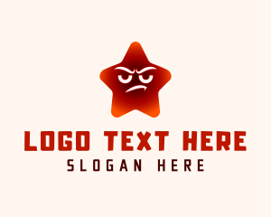 Emoji - Red Furious Star logo design