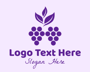 Wine Maker - Purple Organic Grapes logo design