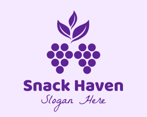 Purple Organic Grapes logo design