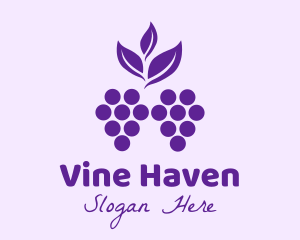 Purple Organic Grapes logo design