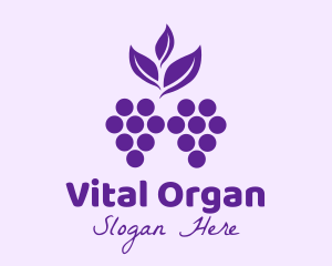 Purple Organic Grapes logo design