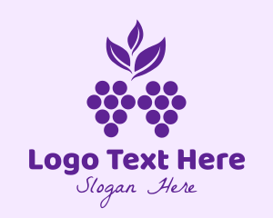 Wine Shop - Purple Organic Grapes logo design