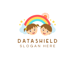 Children Rainbow Kindergarten Logo