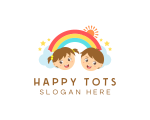 Children - Children Rainbow Kindergarten logo design