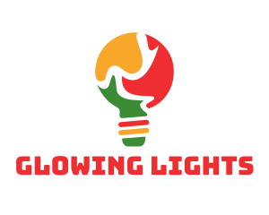 Puzzle Light Bulb logo design