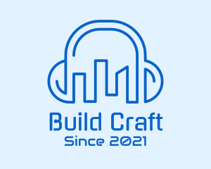 City Building Headphones logo design