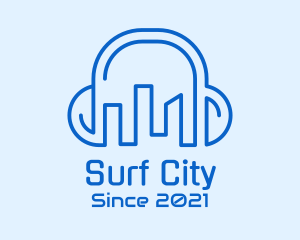 City Building Headphones logo design