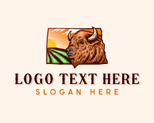 Lefse - North Dakota Bison Wildlife logo design