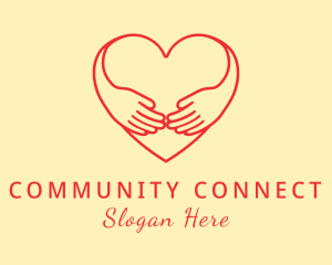 Outreach - Red Heart Hug logo design
