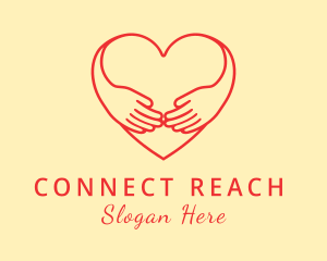 Outreach - Red Heart Hug logo design