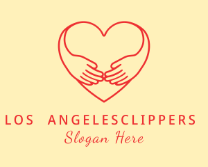 Couple - Red Heart Hug logo design