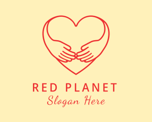 Red Heart Hug logo design