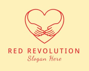 Red Heart Hug logo design