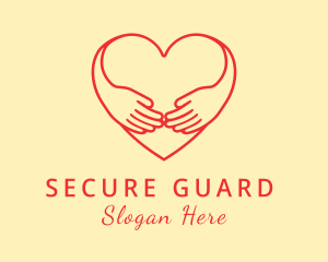 Social Welfare - Red Heart Hug logo design