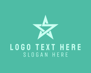 Teal - Star Letter S logo design