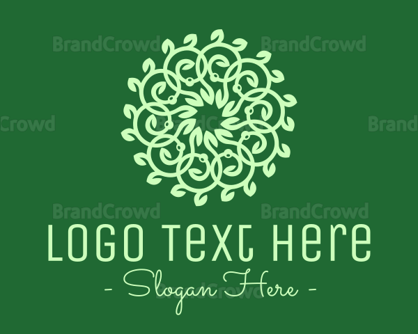 Green Ornamental Flower Logo