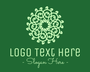 Natural Product - Green Ornamental Flower logo design