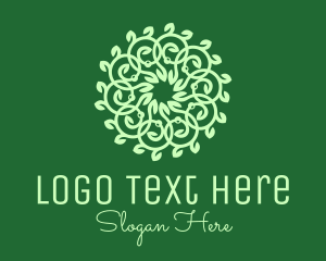 Green Ornamental Flower Logo