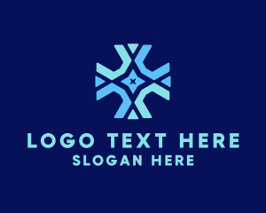 High Tech - Star Cross Pattern logo design