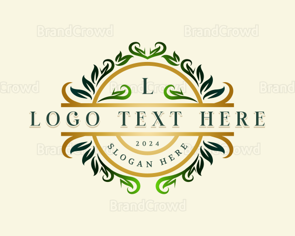 Elegant Botanical Wreath Logo