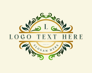 Elegant Botanical Wreath Logo