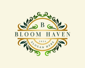 Elegant Botanical Wreath logo design