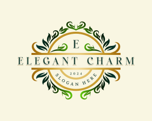 Elegant Botanical Wreath logo design