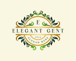 Elegant Botanical Wreath logo design