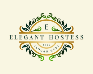 Elegant Botanical Wreath logo design