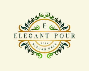 Elegant Botanical Wreath logo design