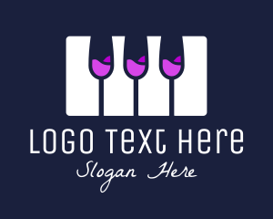 Toast - Champagne Piano Keyboard logo design