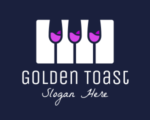 Toast - Champagne Piano Keyboard logo design