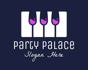 Champagne Piano Keyboard logo design