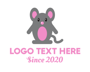 Pesticide - Cute Baby Mouse logo design