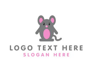 Rodent - Cute Baby Mouse logo design