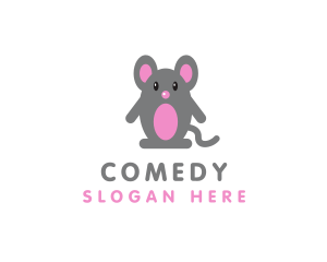 Cute Baby Mouse Logo