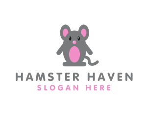 Cute Baby Mouse logo design