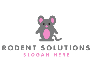 Cute Baby Mouse logo design