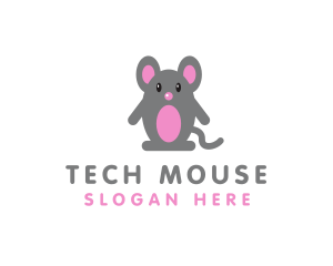 Cute Baby Mouse logo design