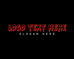 Smudged - Scary Horror Drip logo design