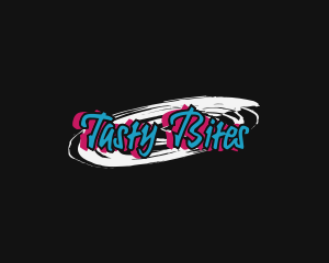 Grungy - Cool Neon Graffiti Wordmark logo design