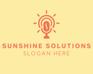 Sun Mic Podcast logo design