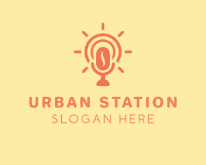 Station - Sun Mic Podcast logo design