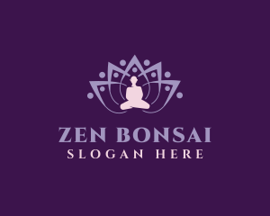 Zen Flower Meditate logo design