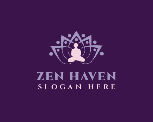 Zen Flower Meditate logo design