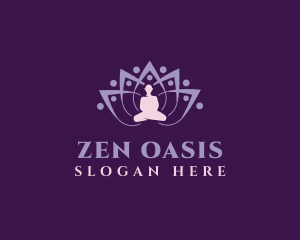 Meditation - Zen Flower Meditate logo design