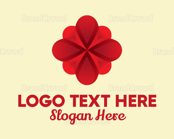 Red 3D Flower Logo